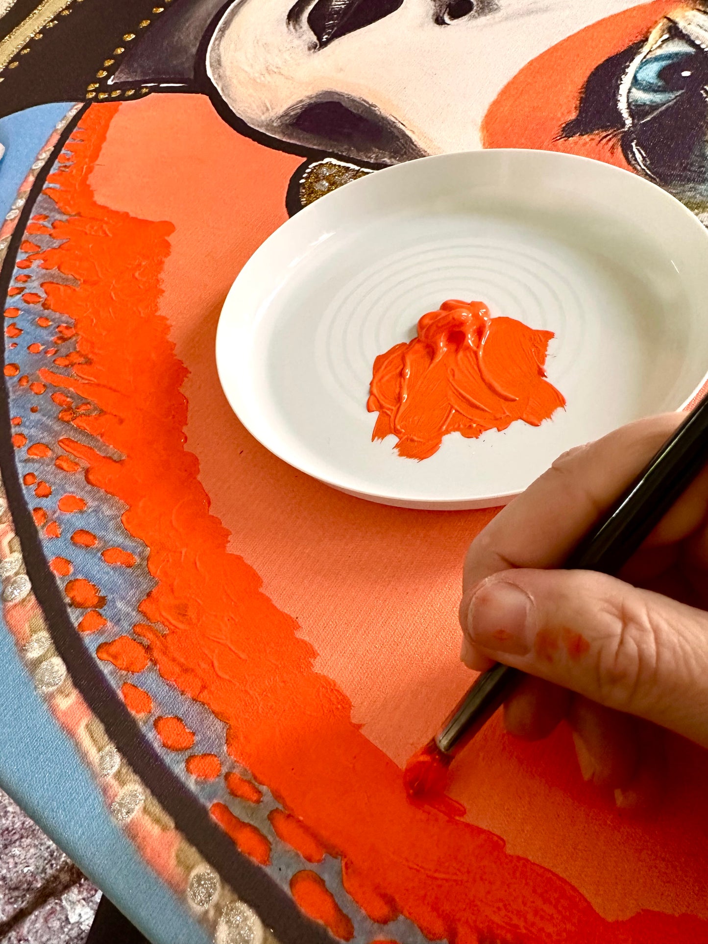 Kunstwerk: „Madame Orange 2.0“, Mixed-Media-Projekt“, UNIKAT (2025)