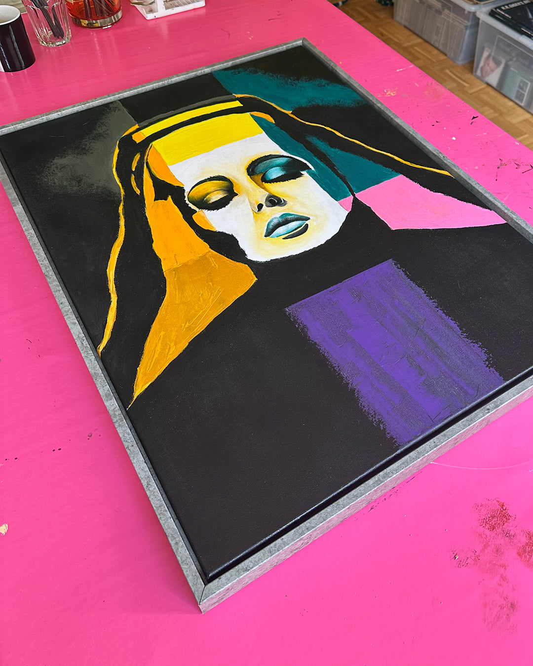 Bildtitel: „Warhol Woman“, Acryl, Format: 60 x 80 cm, auf Leinwand, gerahmt.