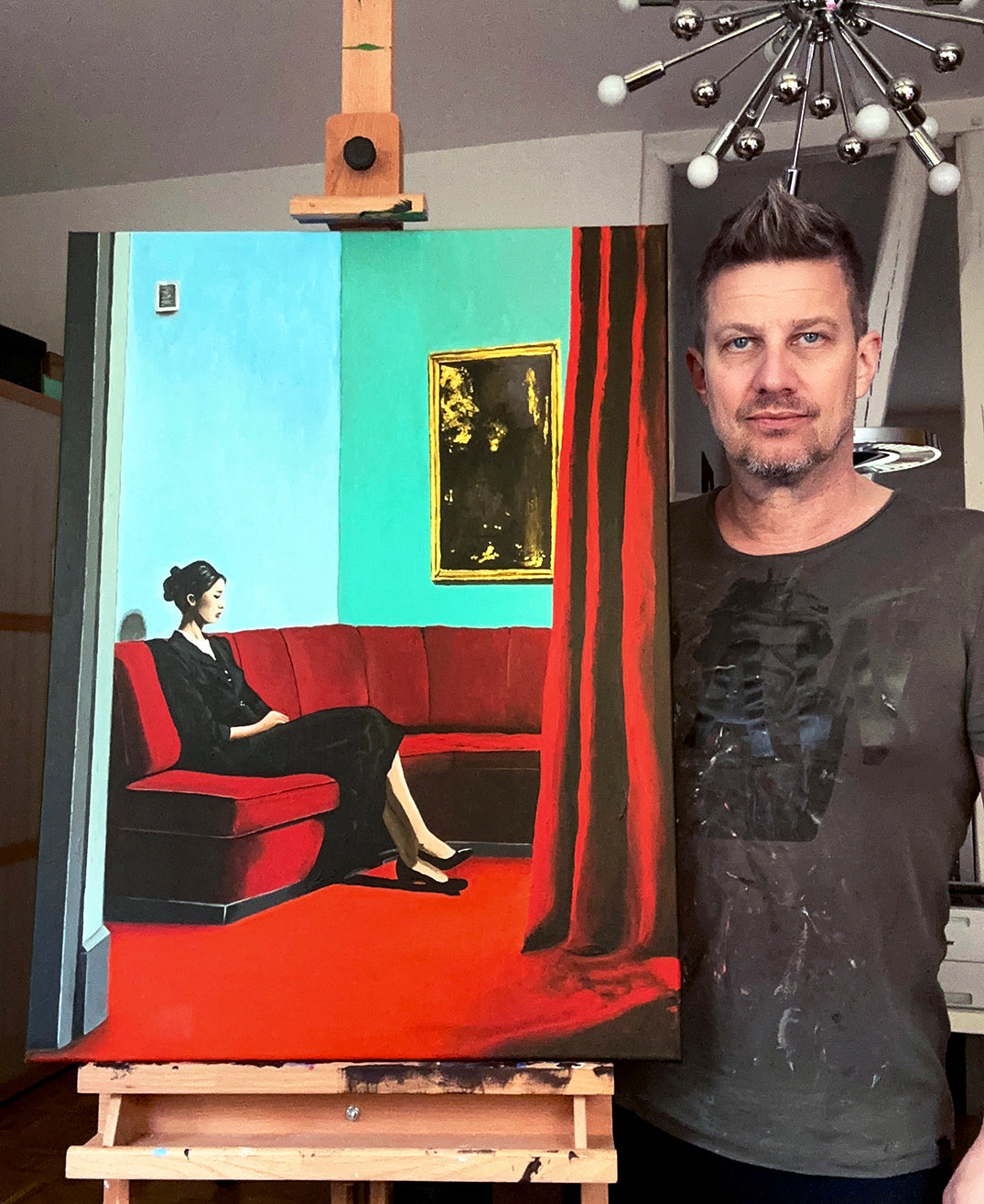 Bildtitel: „Im Warten gefangen“, Acryl, Format: 60 x 80 cm, auf Leinwand, gerahmt