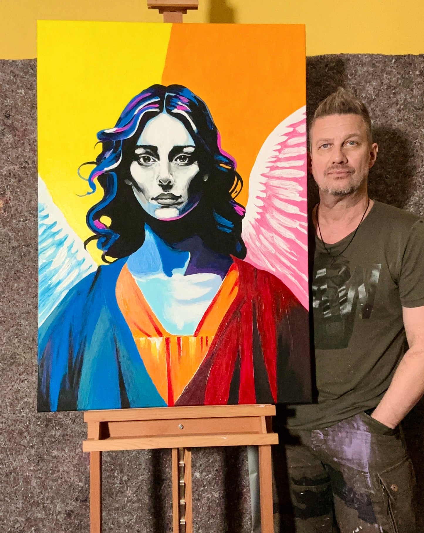 Bildtitel: „Lost Angel“, Acryl, Format: 100 x 70 cm, auf Leinwand, gerahmt.