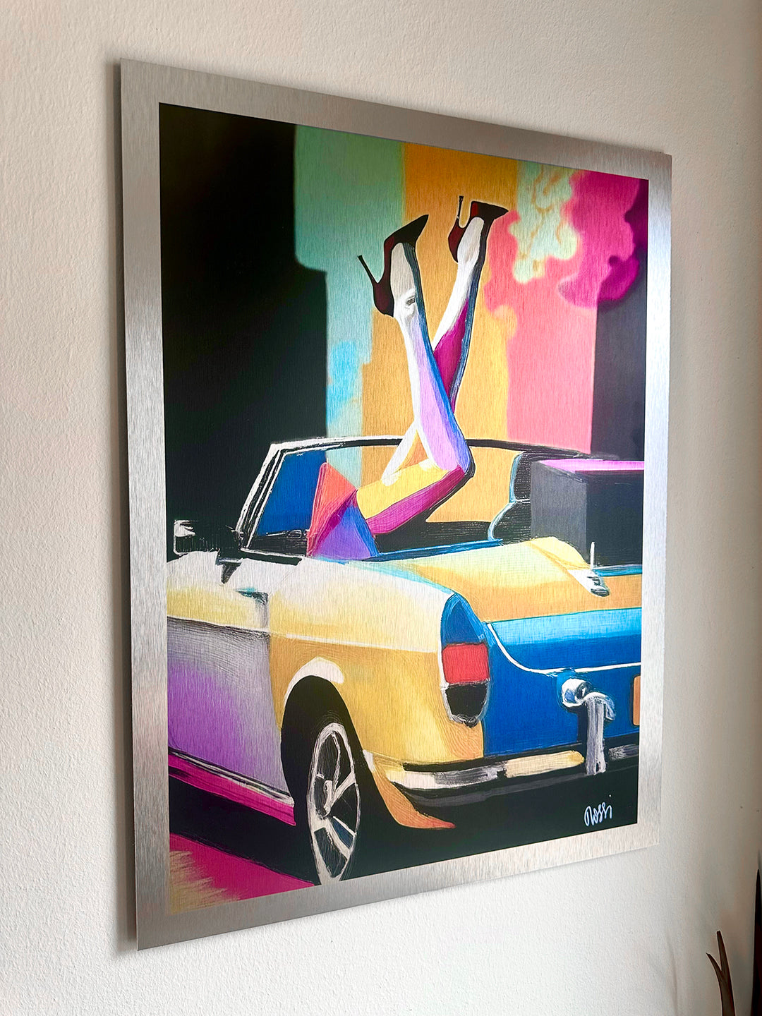 Kunstwerk: Cabrio - Aluverbund gebürstet, 56 x 76 cm, Limitierte Edition, Nr. 1/5