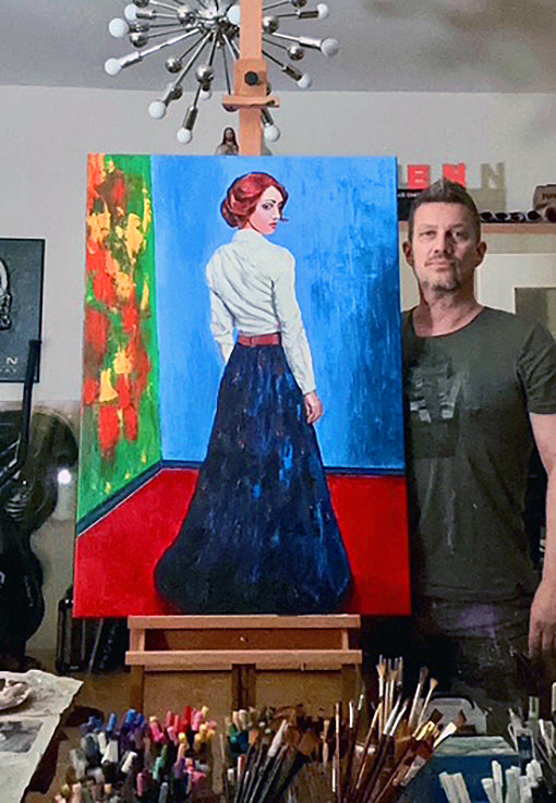 Kunstdruck: „Frau im Raum“, Endformat 29,7 x 42,0 cm, limitiert, nummeriert und signiert.