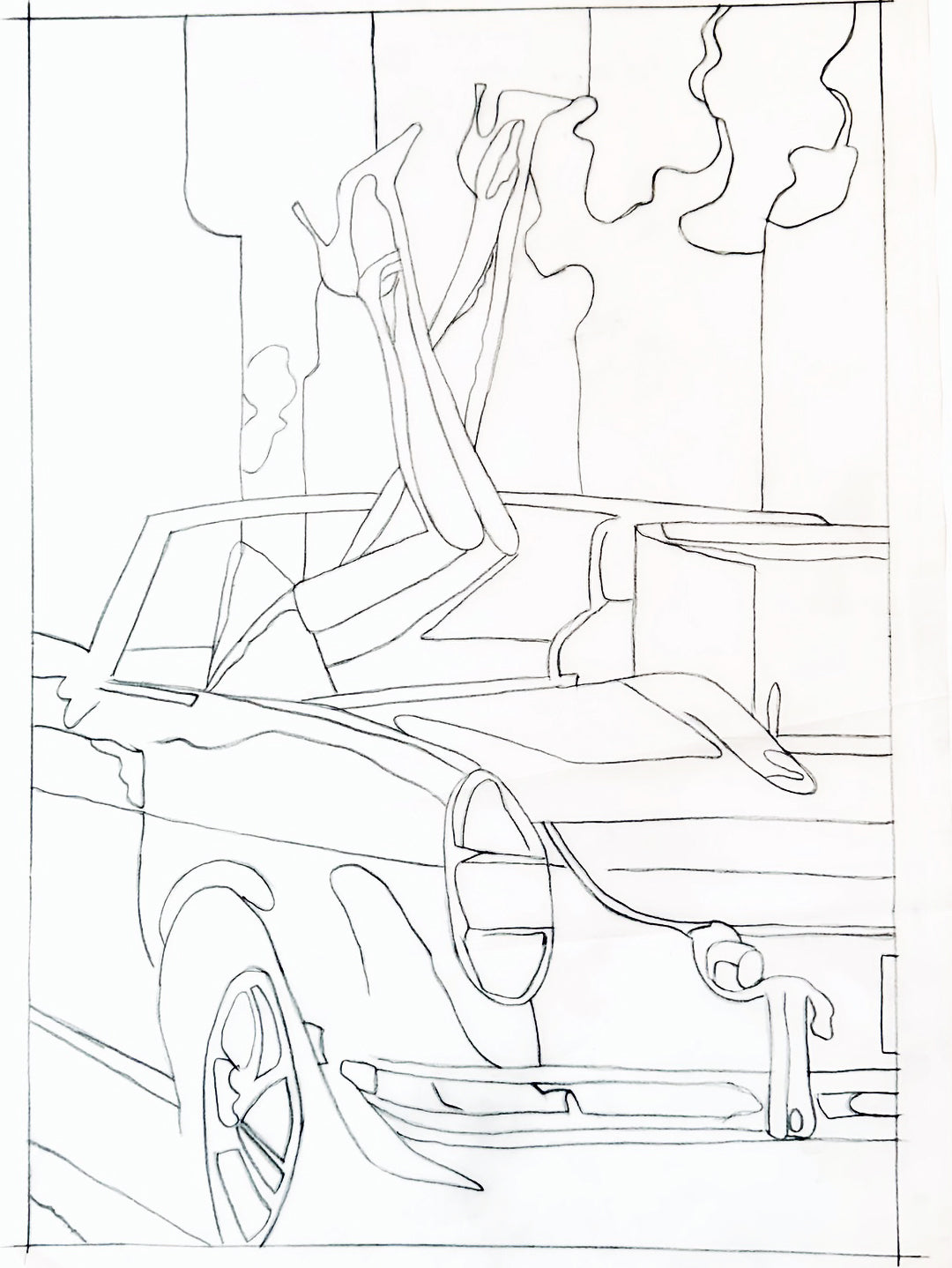Kunstwerk: Cabrio - Aluverbund gebürstet, 56 x 76 cm, Limitierte Edition, Nr. 1/5