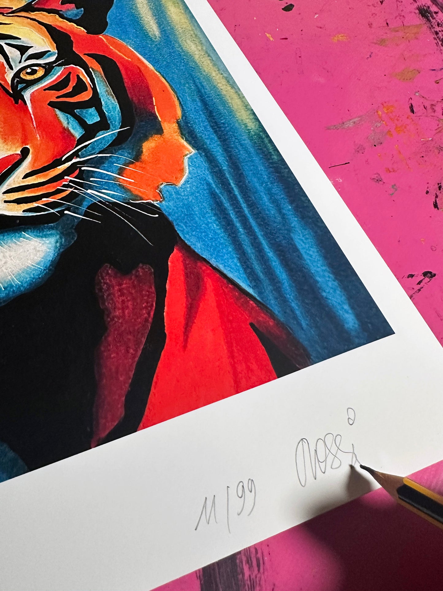 Kunstdruck: „The Tiger“, Endformat 29,7 x 42,0 cm, limitiert, nummeriert und signiert.