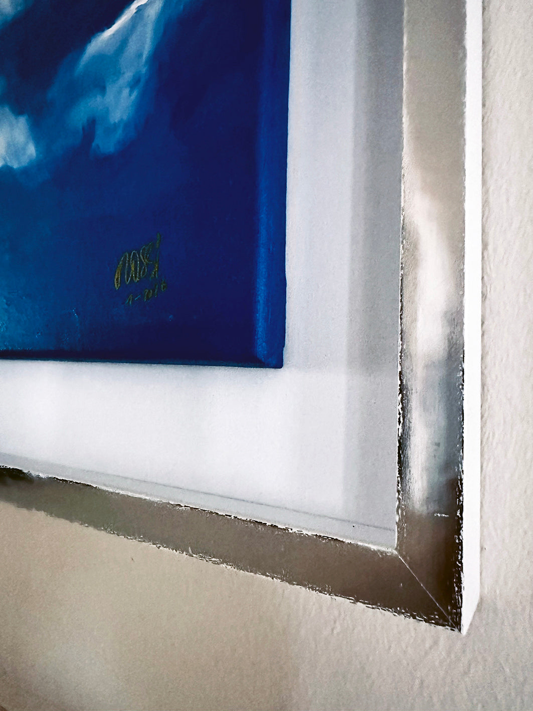 Bildtitel: „Wolkenreiter“, Acryl, Format: 60 x 60 cm, auf Leinwand, gerahmt