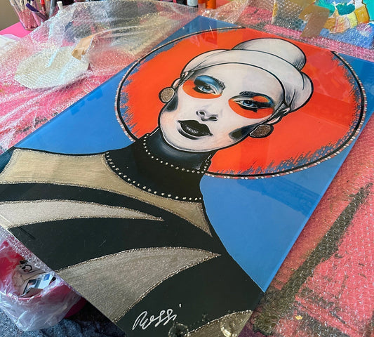 ROSSIs „Madame Orange“ in Acryl (Kundenauftrag)