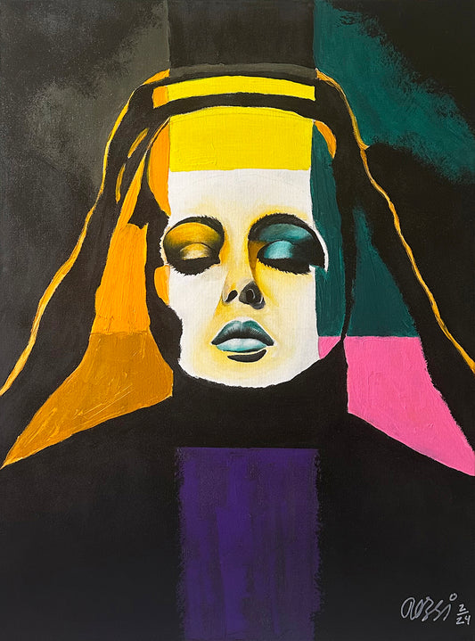 Bildtitel: „Warhol Woman“, Acryl, Format: 60 x 80 cm, auf Leinwand, gerahmt.