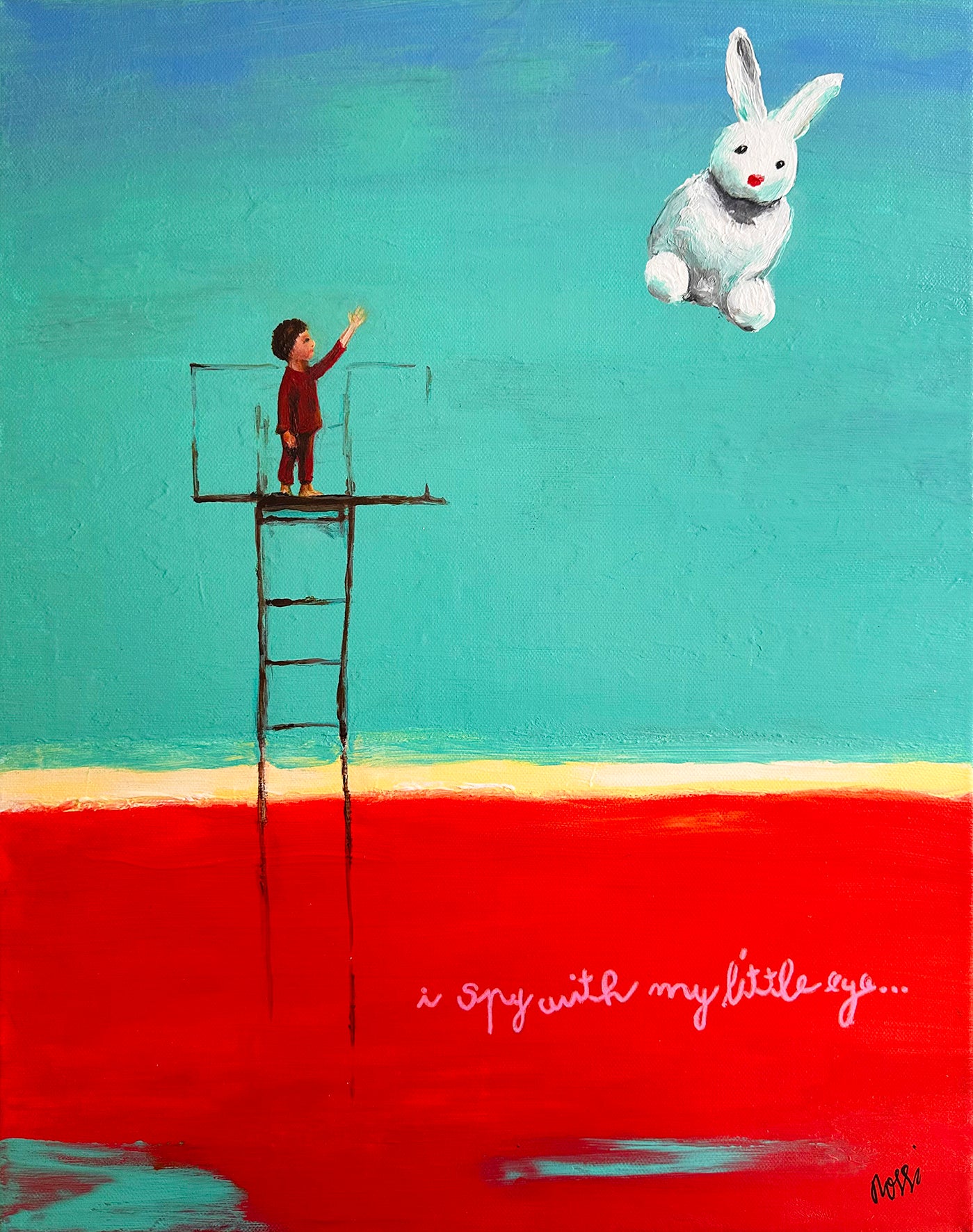 Bildtitel: „Ich sehe was, was du nicht siehst“, Acryl, Format: 40x50 cm, gerahmt.