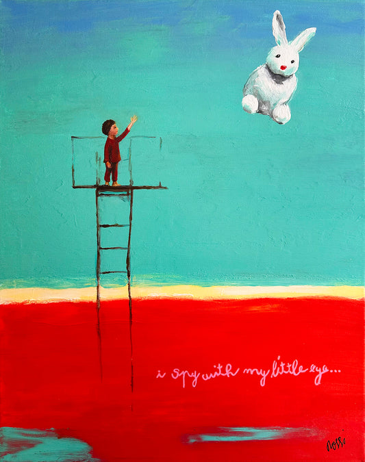 Bildtitel: „Ich sehe was, was du nicht siehst“, Acryl, Format: 40x50 cm, gerahmt.