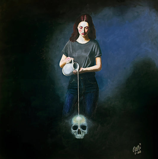 Bildtitel: „Im Einklang (Dualität der Ereignisse)“, Acryl, Format: 80 x 80 cm, auf Leinwand