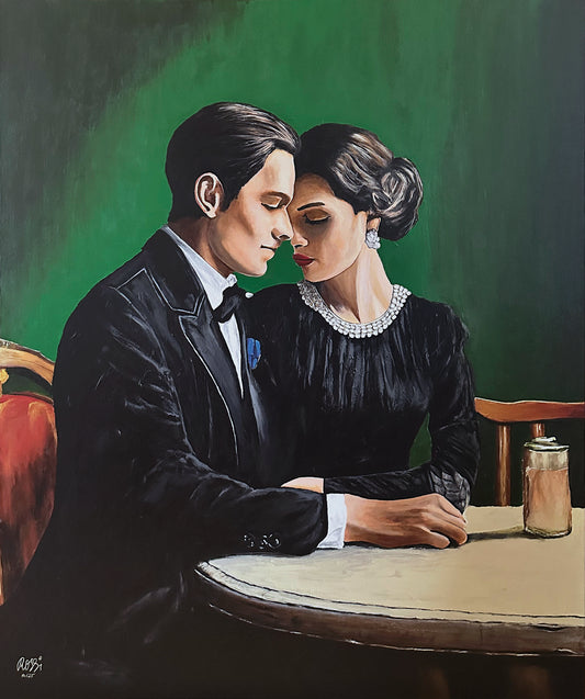 Bildtitel: „Im Schatten des Tages“, Acryl, Format: 100 x 120 cm, auf Leinwand, gerahmt