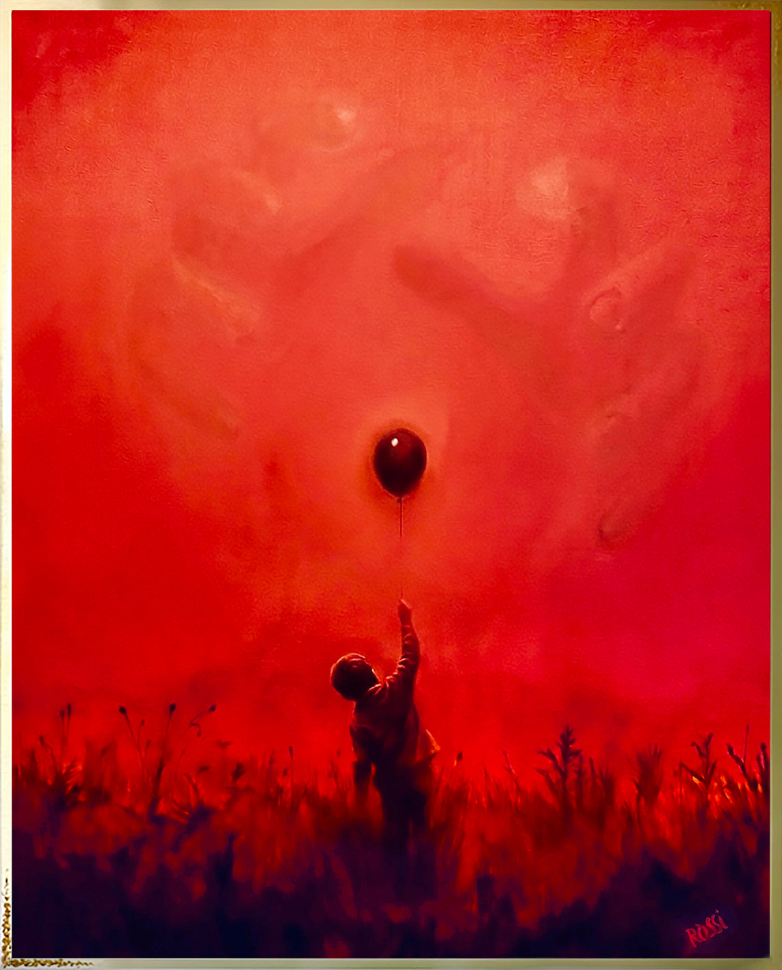 Hybrid Art – „The Balloon“, Acryl (handbemalt) & digitales Butlerfinish®-Alu. (Druck), 66 x 82 cm, lim. Edition (10 Ex.)
