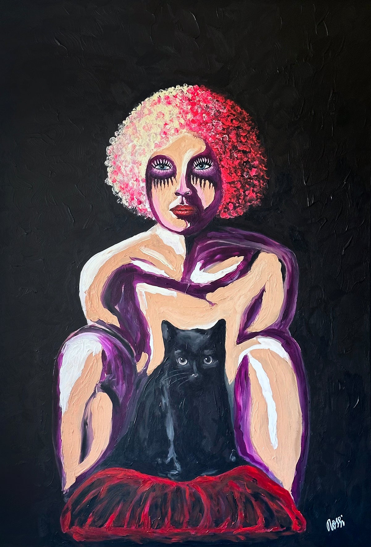 Original – „The Cat“, Acryl auf Leinwand, 90 x 130 cm, gerahmt