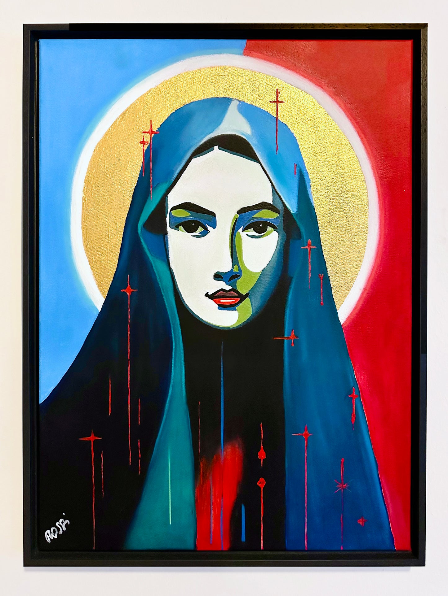 Bildtitel: „Maria aus Magdala“, Mischtechnik, 50 x 70 cm, auf Leinwand, gerahmt.