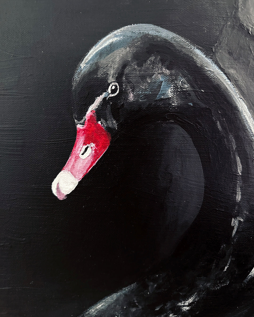 Bildtitel: „Der Flügelschlag“, Acryl, 80 x 80 cm, auf Leinwand, gerahmt.