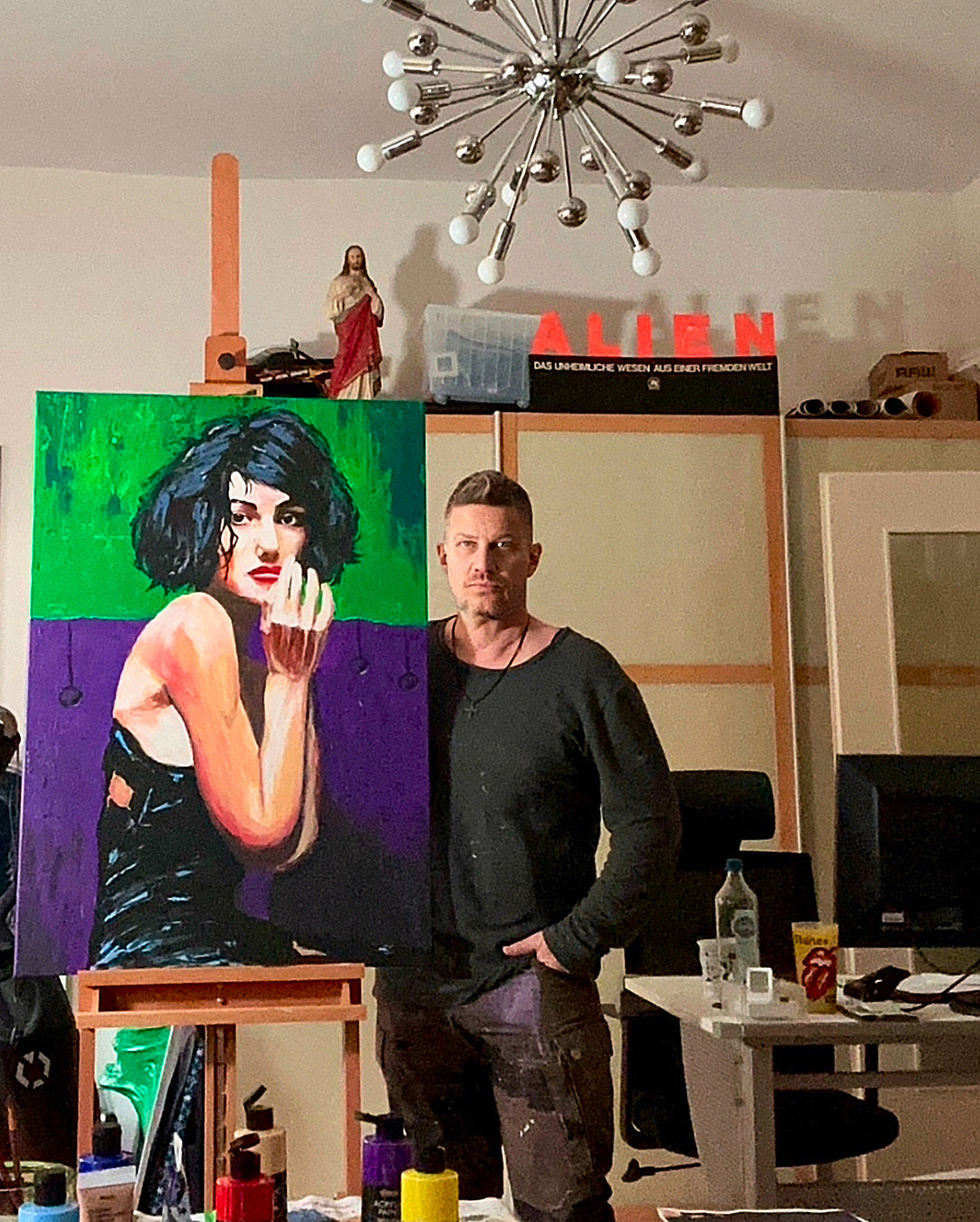 Bildtitel: „Der Anblick“, Acryl, Format: 100 x 70 cm, auf Leinwand, gerahmt.