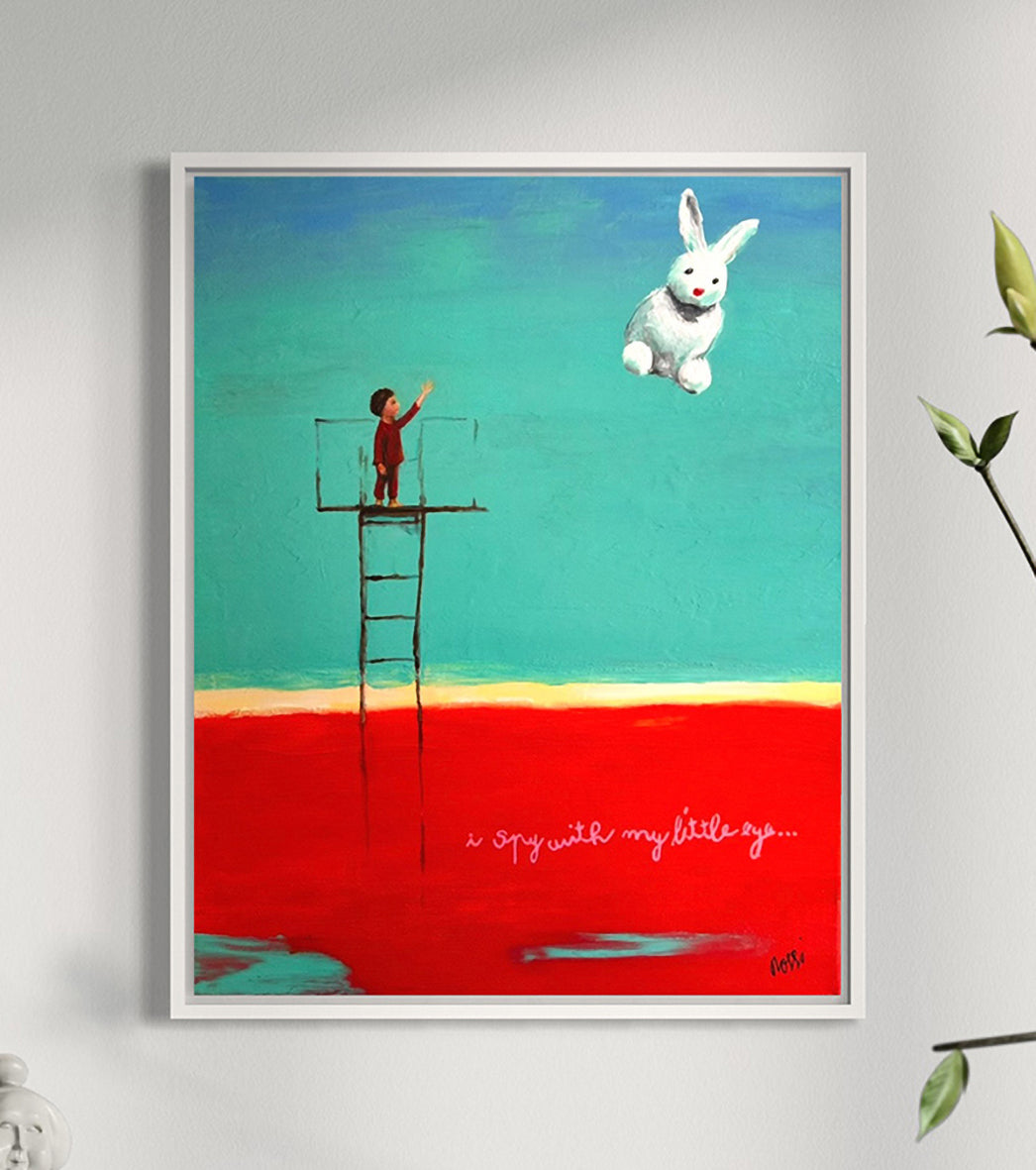 Bildtitel: „Ich sehe was, was du nicht siehst“, Acryl, Format: 40x50 cm, gerahmt.