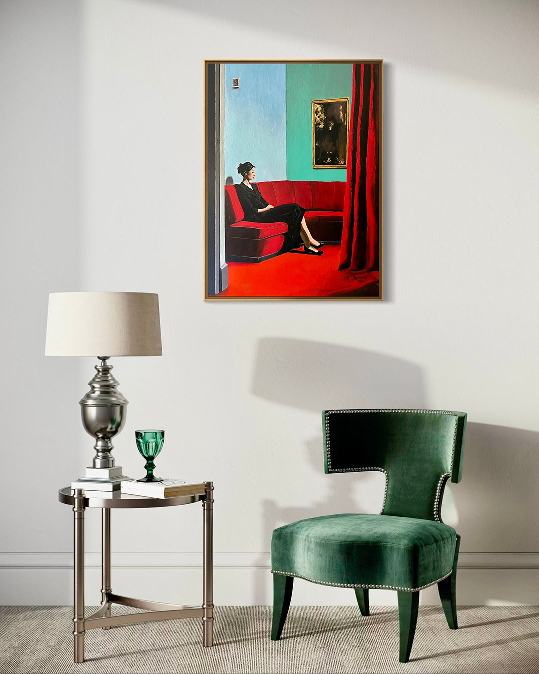 Bildtitel: „Im Warten gefangen“, Acryl, Format: 60 x 80 cm, auf Leinwand, gerahmt