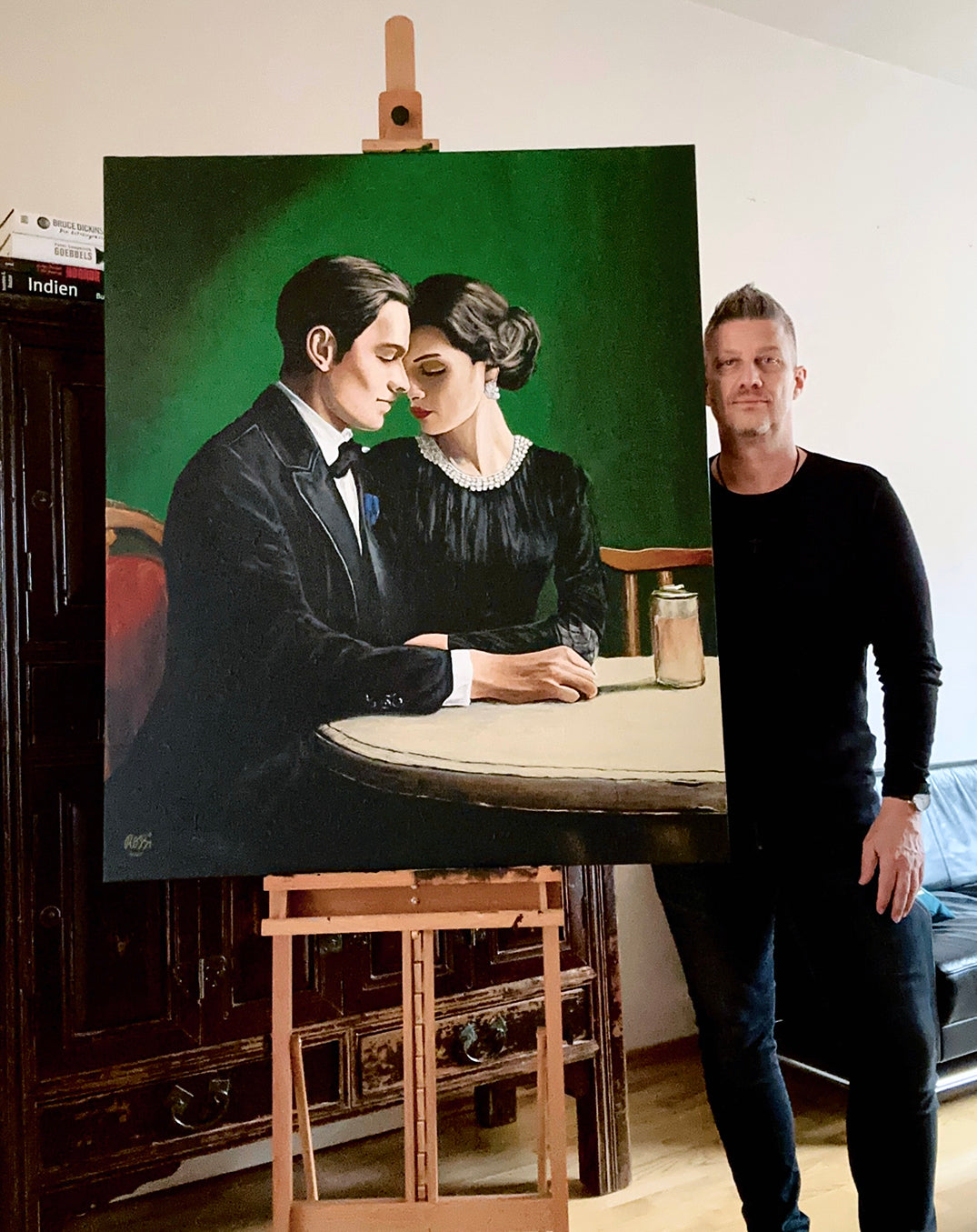 Bildtitel: „Im Schatten des Tages“, Acryl, Format: 100 x 120 cm, auf Leinwand, gerahmt