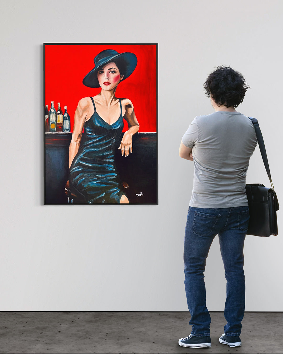 Bildtitel: „Mitternacht in Neon“, Acryl, Format: 100 x 70 cm, auf Leinwand, gerahmt