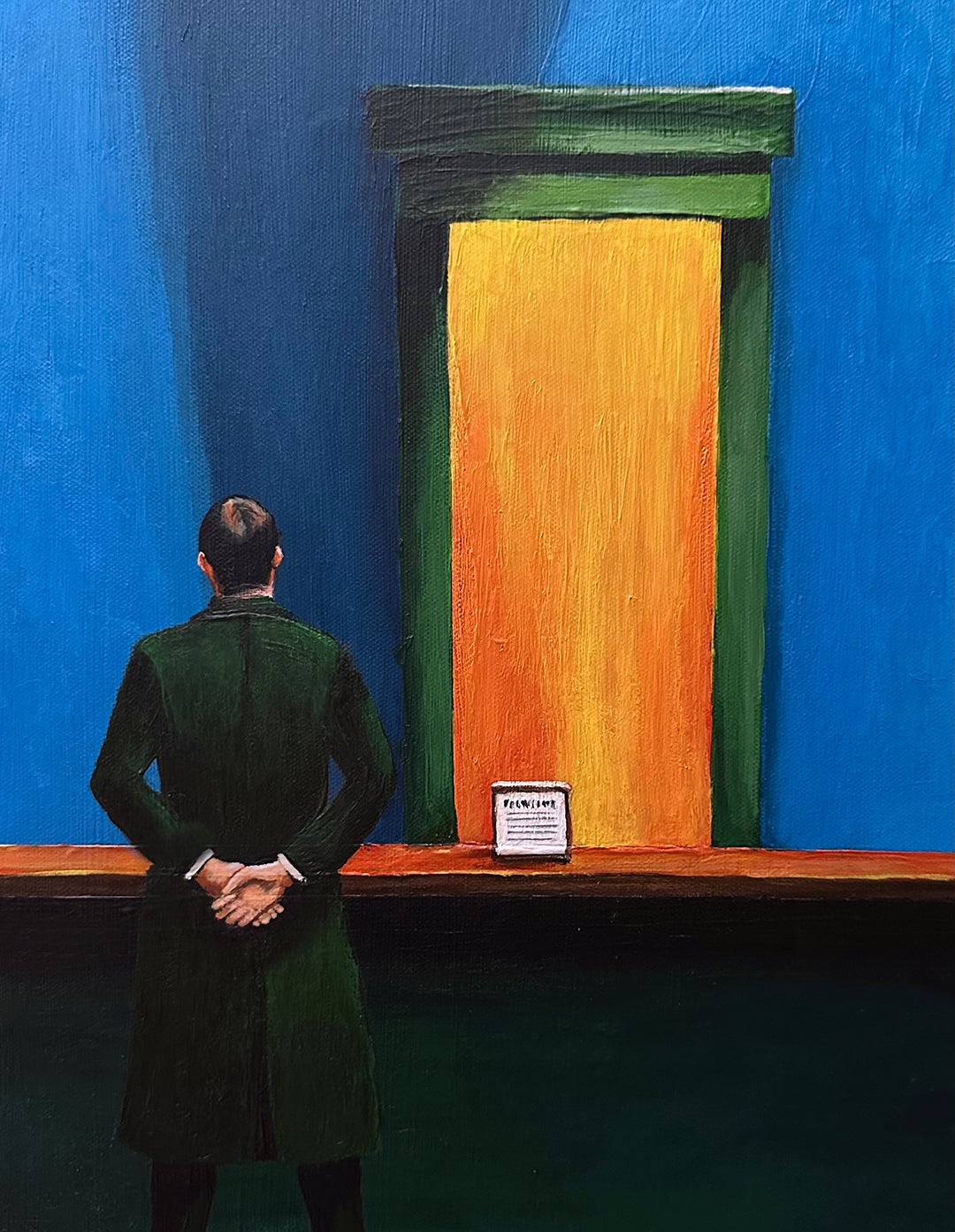 Bildtitel: „Die Rezeption“ Acryl, Format 60 x 80 cm, auf Leinwand, gerahmt