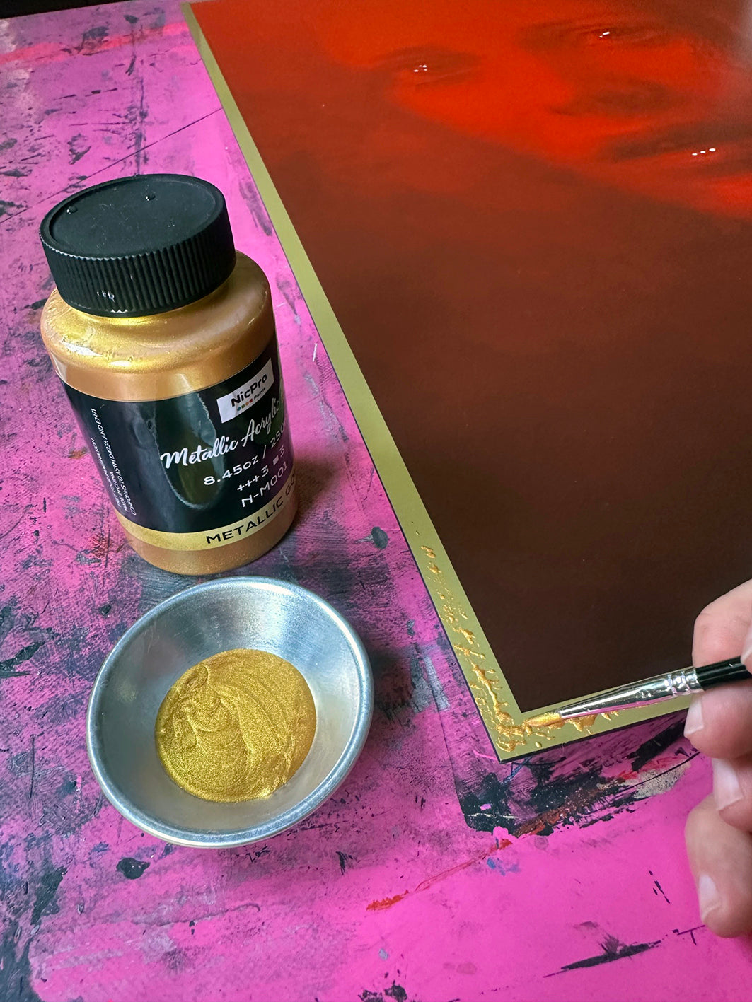 Hybrid Art – „Shining“, Acryl (handbemalt) & digitales Butlerfinish®-Alu. (Druck), 72 x 82cm, lim. Edition (10 Ex.)