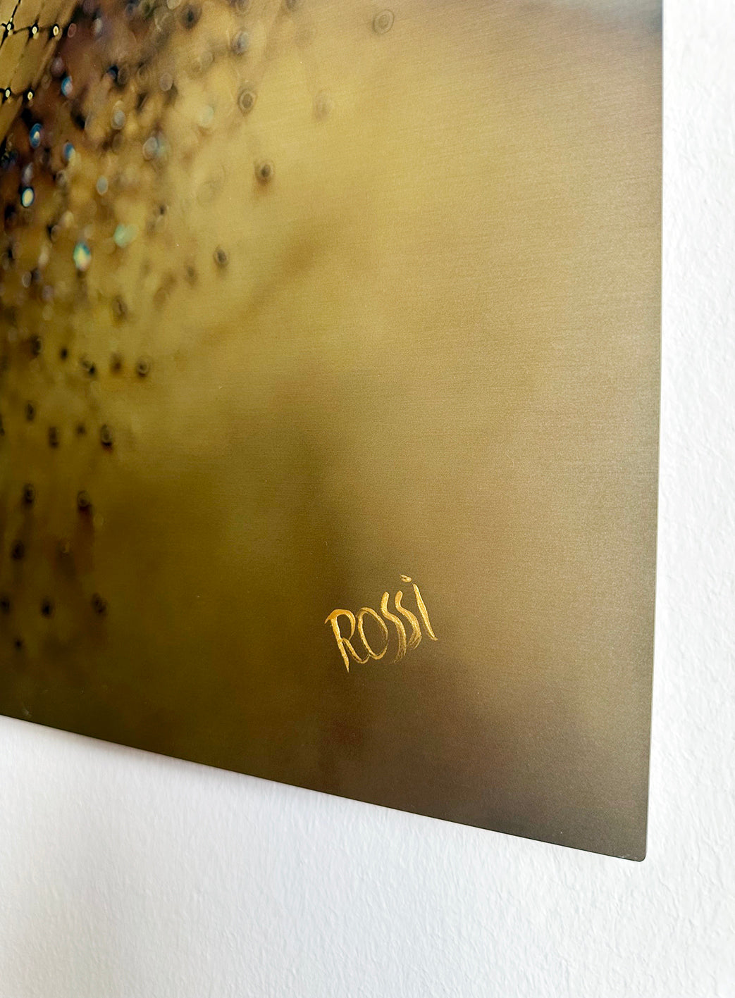 Hybrid Art – „NETZHAUT“, Acryl (handbemalt) und Butlerfinish®-Alu., 50x71 cm, lim. Edition (5 Ex.)