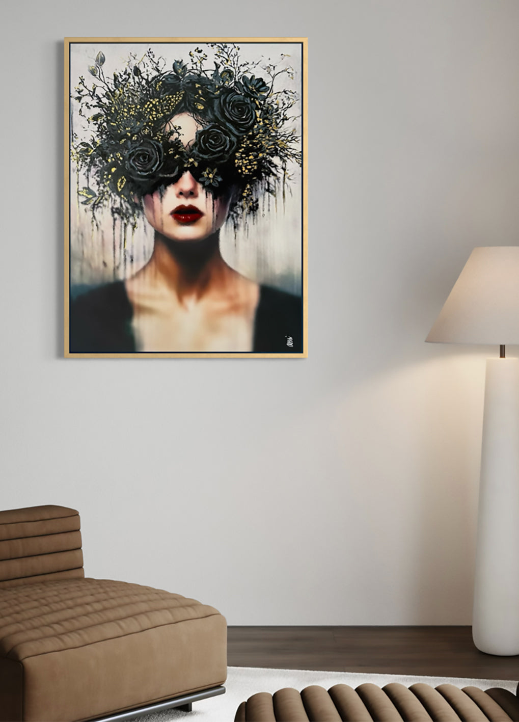 Hybrid Art – „Flora Obscura “, Acryl (handbemalt) & digi. komponiert, Leinwand, 90 x 120 cm, gerahmt, lim. Edition (5 Ex.)