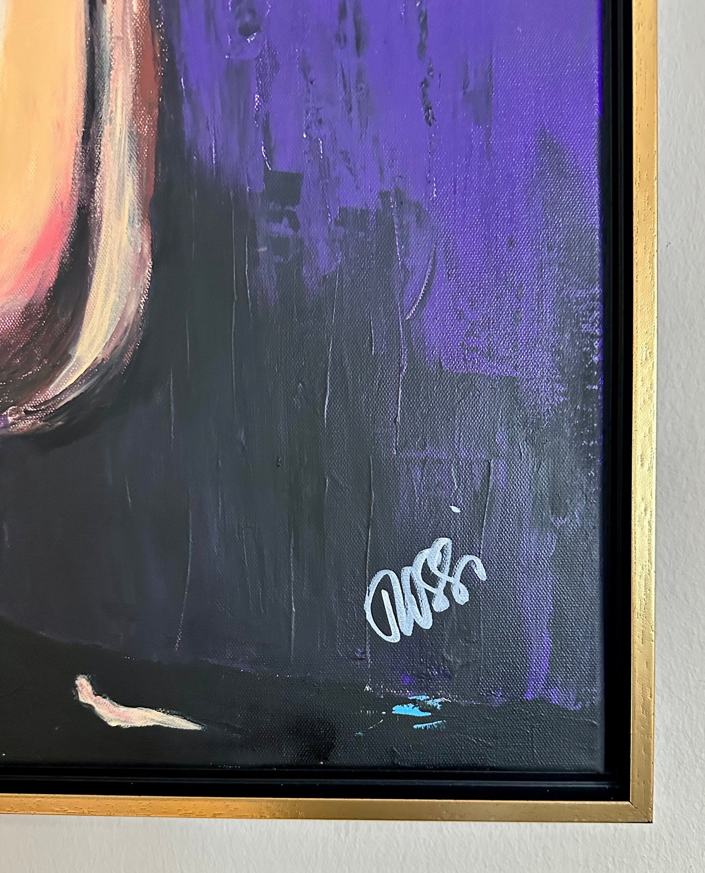 Bildtitel: „Der Anblick“, Acryl, Format: 100 x 70 cm, auf Leinwand, gerahmt.