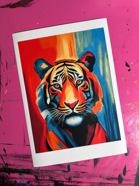 Kunstdruck: „The Tiger“, Endformat 29,7 x 42,0 cm, limitiert, nummeriert und signiert.