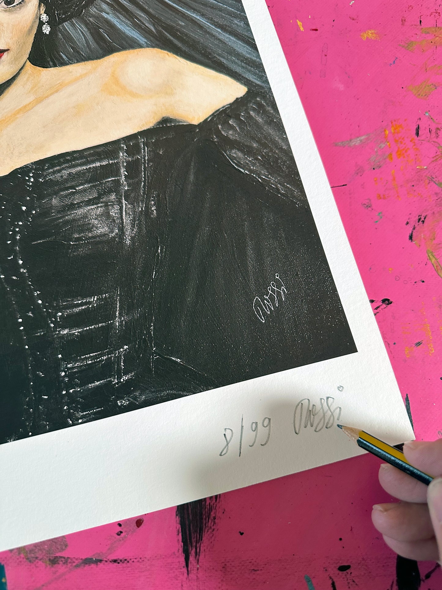 Kunstdruck: „Madame Noir“, Endformat 29,7 x 42,0 cm, limitiert, nummeriert und signiert..